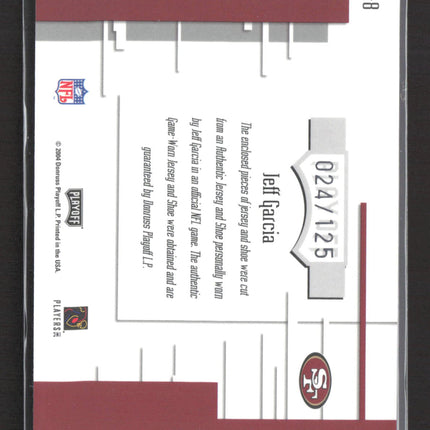 2004 Playoff Absolute Memorabilia Boss Hoggs Jeff Garcia #BH-8 Shoe Jersey /125