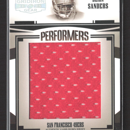 2005 Donruss Gridiron Gear Performers Deion Sanders #P-10 Game-Worn Jersey 5/100