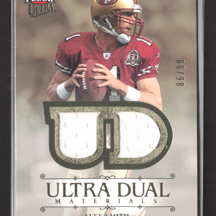 2007 Fleer Ultra Ultra Dual Alex Smith #UDM-AS Game-Used Dual Jersey 86/99