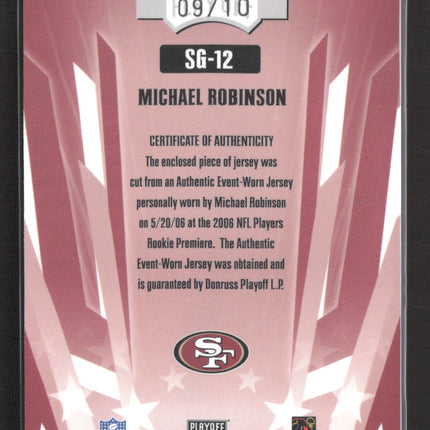 2006 Playoff Absolute Memorabilia Star Gazing Michael Robinson #SG-12 Patch /10
