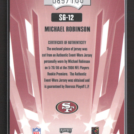 2006 Playoff Absolute Star Gazing Michael Robinson #SG-12 Jersey /100