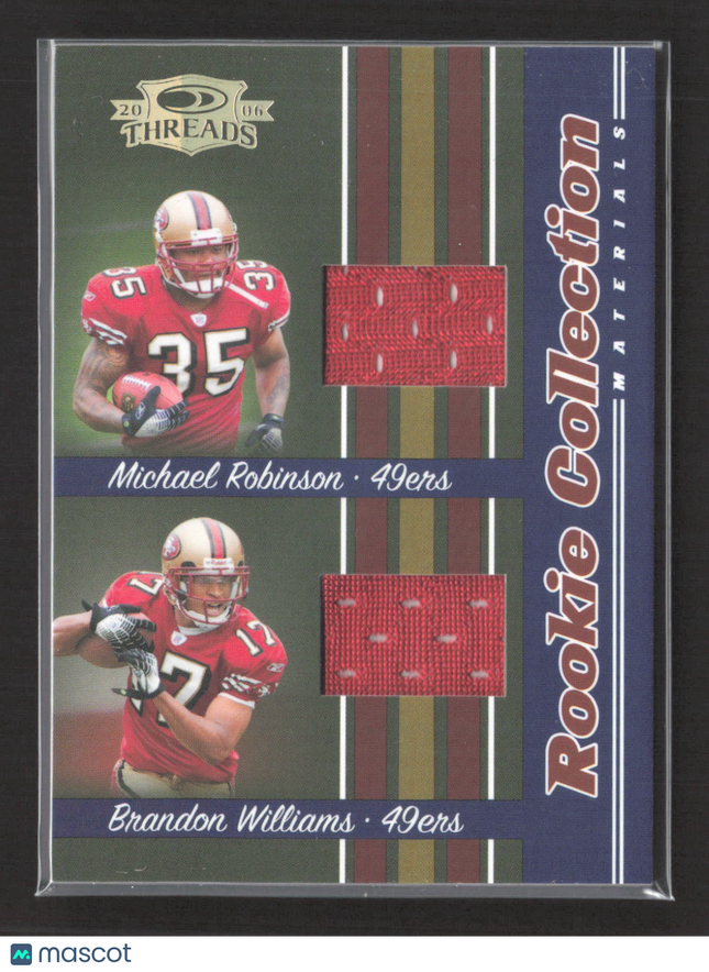 2006 Threads Rookie Brandon Williams Michael Robinson #RCCM-6 Dual Jersey /500
