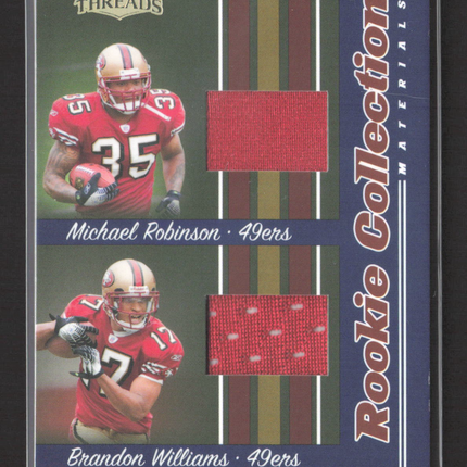 2006 Threads Rookie Brandon Williams Michael Robinson #RCCM-6 Dual Jersey /500