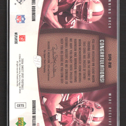 2006 UD Sweet Spot Sweet Pairings Brandon Williams Michael Robinson Jersey