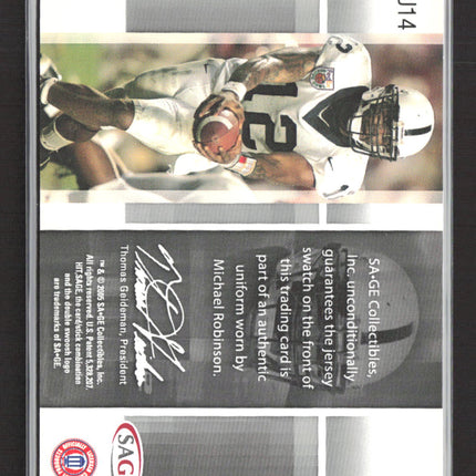 2005 SAGE HIT Michael Robinson #J14 Bronze Level Authentic Jersey Swatch 39/75