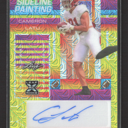 2023 Leaf Vivid Sideline Painting Cameron Latu 1/1 RC Pre-Production Proof Auto