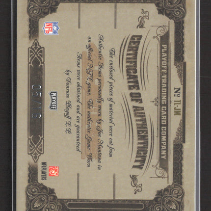 2006 National Treasures Timeline Joe Montana #TL-JM Game-Worn Jersey 05/16 Auto