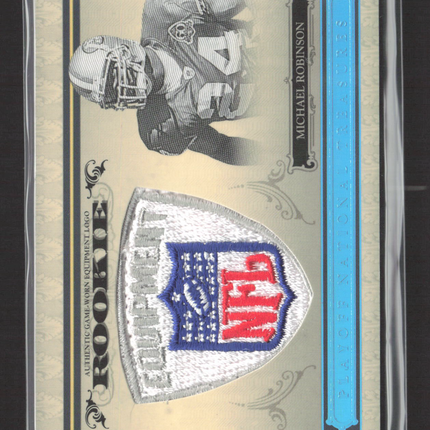 2006 National Treasures Michael Robinson #134 Game-Worn NFL Shield Logo 1/1