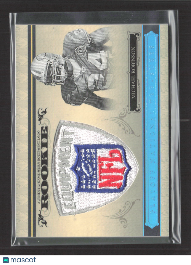 2006 National Treasures Michael Robinson #134 Game-Worn NFL Shield Logo 1/1