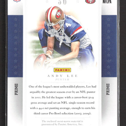 2013 National Treasures Colossal Pro Bowl Andy Lee #36 Prime Patch Logo 1/1