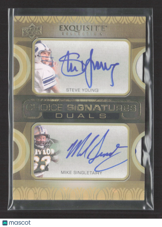 2011 Upper Deck Exquisite Choice Duals Steve Young Mike Singletary Dual Auto