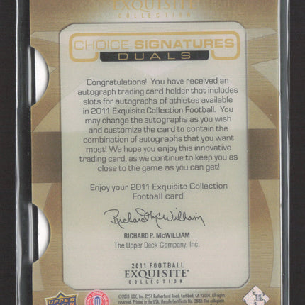 2011 Upper Deck Exquisite Choice Duals Steve Young Mike Singletary Dual Auto