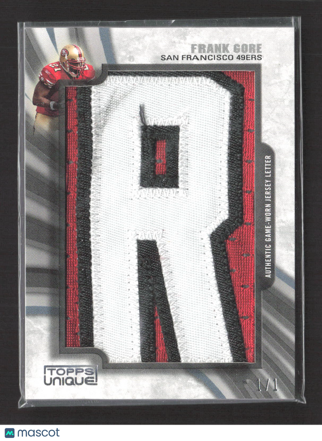 2009 Topps Unique Frank Gore #ULP-FG2 1/1 Game-Worn Jersey Letter Patch 1/1