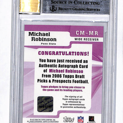 2006 Topps Draft Picks & Prospects Glass Marks Michael Robinson #CM-MR Auto