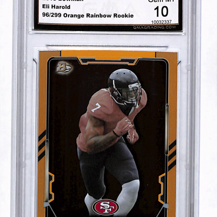 2015 Bowman Eli Harold #69 Orange Rainbow RC 96/299 GMA 10