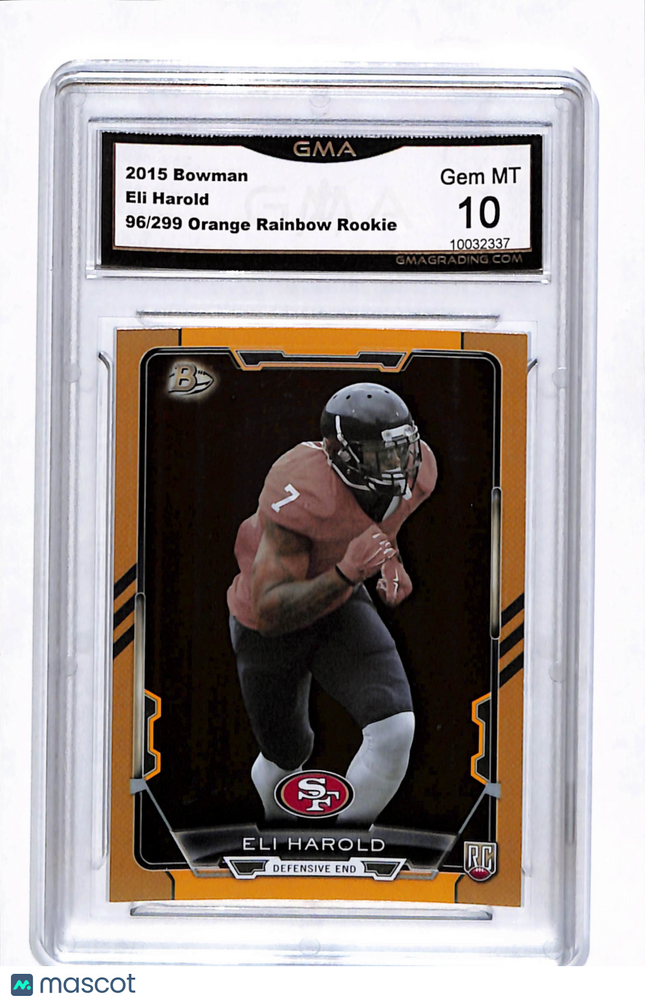 2015 Bowman Eli Harold #69 Orange Rainbow RC 96/299 GMA 10