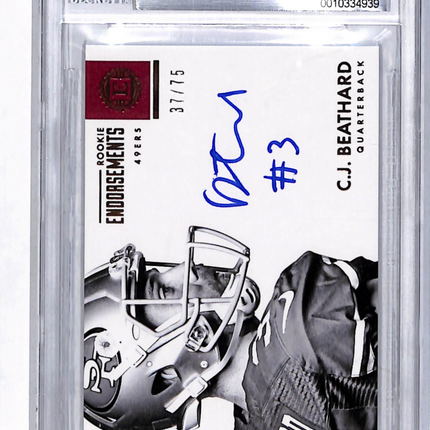 2017 Panini Encased Rookie Endorsements C.J. Beathard #RECJB /75 BGS 9 Auto 10