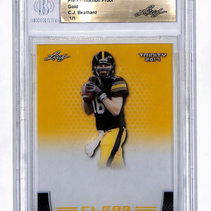 2017 Leaf Trinity Clear C.J. Beathard Gold 1/1 Pre-Production Proof