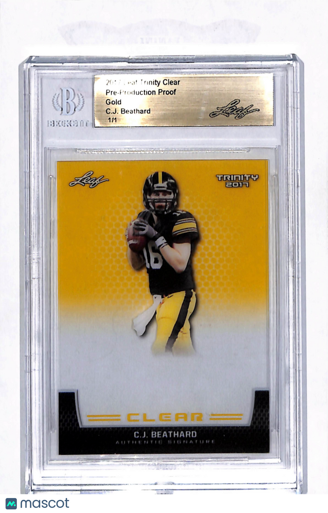 2017 Leaf Trinity Clear C.J. Beathard Gold 1/1 Pre-Production Proof