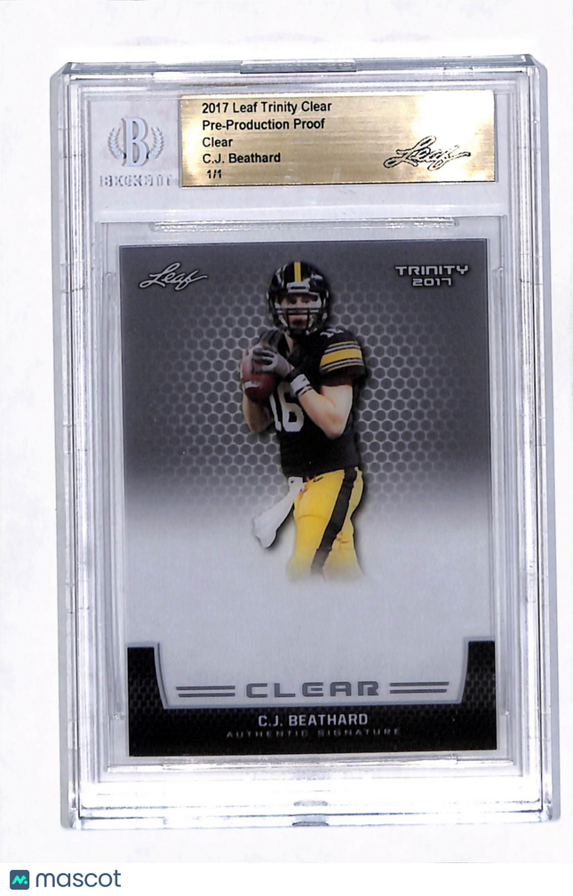 2017 Leaf Trinity Clear C.J. Beathard 1/1 Pre-Production Proof
