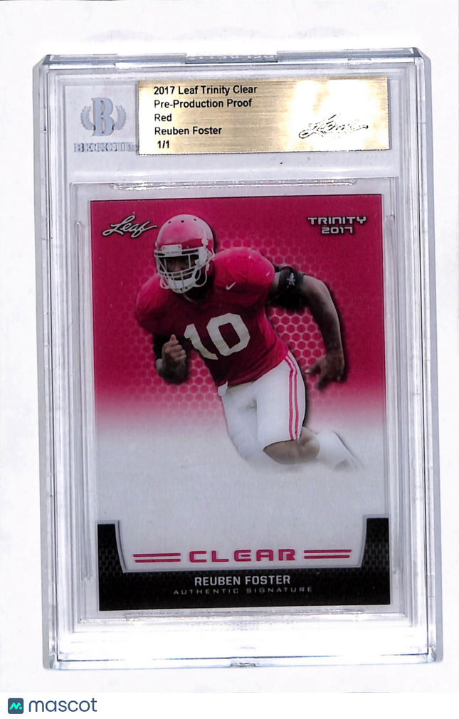 2017 Leaf Trinity Clear Reuben Foster Red 1/1 Pre-Production Proof