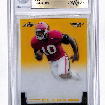 2017 Leaf Trinity Clear Reuben Foster Gold 1/1 Pre-Production Proof