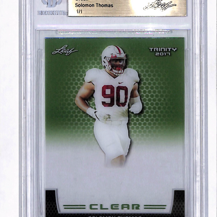2017 Leaf Trinity Clear Solomon Thomas Green 1/1 Pre-Production Proof