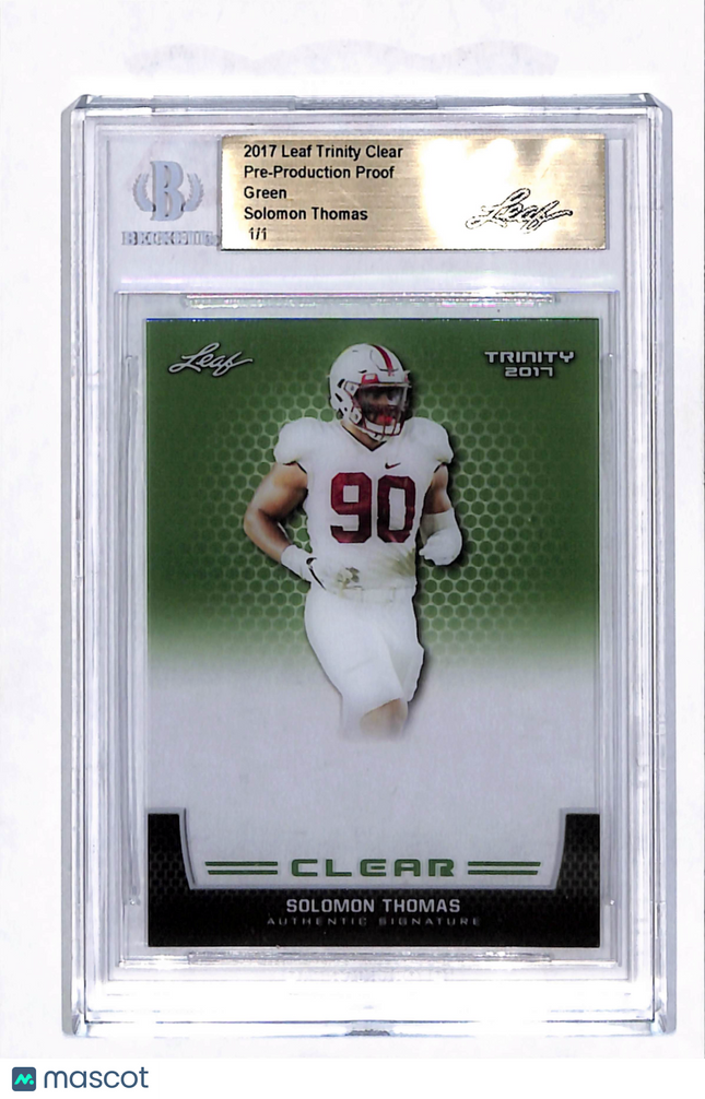 2017 Leaf Trinity Clear Solomon Thomas Green 1/1 Pre-Production Proof