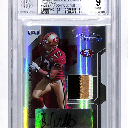 2006 Playoff NFL Proofs Platinum Patch 1/1 Brandon Williams #125 BGS 9 Auto 9