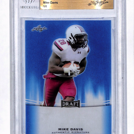 2015 Leaf Metal Draft Mike Davis Blue 1/1 Pre-Production Proof