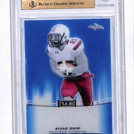 2015 Leaf Metal Draft Mike Davis Blue 1/1 Pre-Production Proof