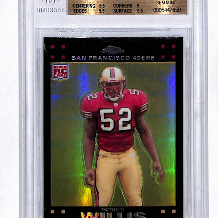2007 Topps Chrome Refractors Patrick Willis #TC240 BGS 9.5