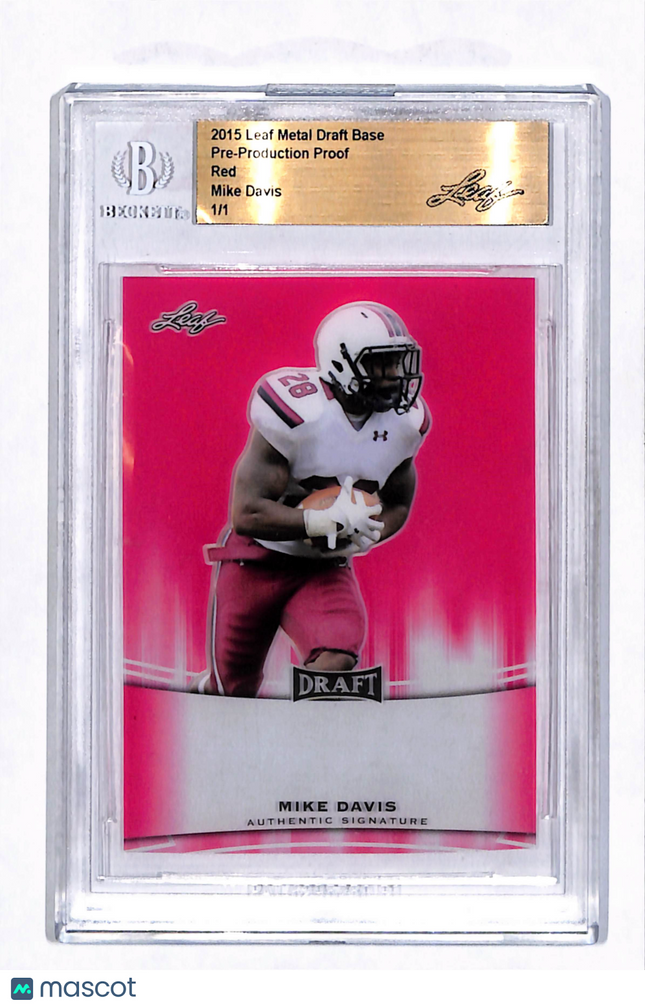 2015 Leaf Metal Draft Mike Davis Red 1/1 Pre-Production Proof