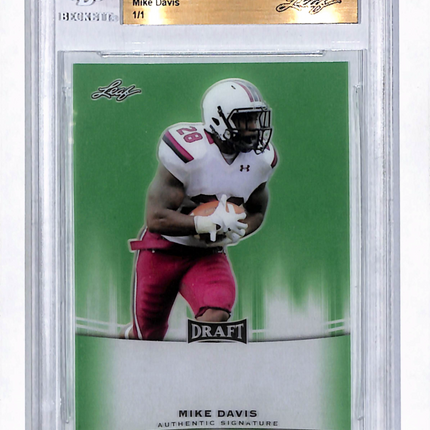 2015 Leaf Metal Draft Mike Davis Green 1/1 Pre-Production Proof
