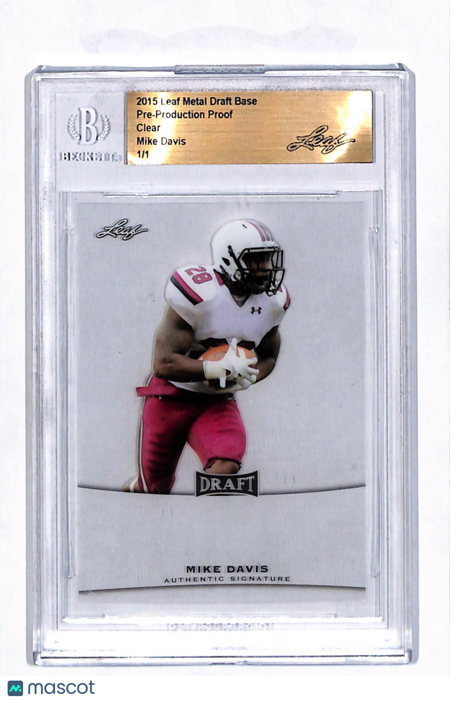 2015 Leaf Metal Draft Mike Davis Clear 1/1 Pre-Production Proof