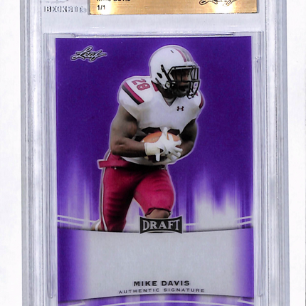 2015 Leaf Metal Draft Mike Davis Purple 1/1 Pre-Production Proof
