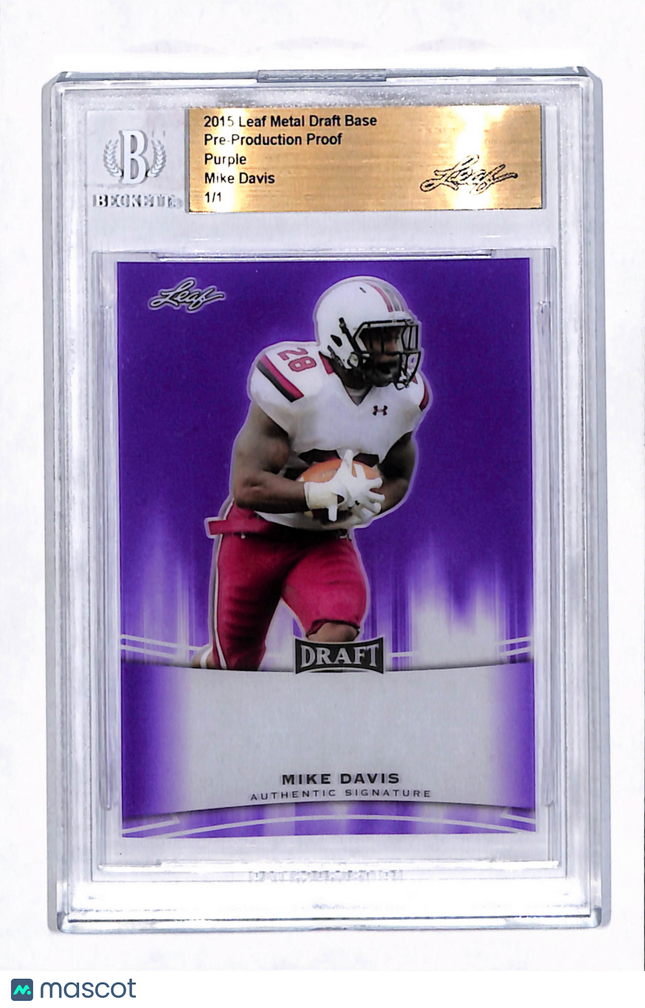2015 Leaf Metal Draft Mike Davis Purple 1/1 Pre-Production Proof