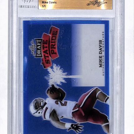 2015 Leaf Metal Draft State Pride Mike Davis Blue Pre-Production Proof 1/1