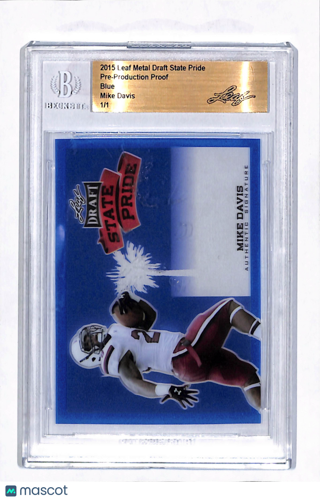 2015 Leaf Metal Draft State Pride Mike Davis Blue Pre-Production Proof 1/1