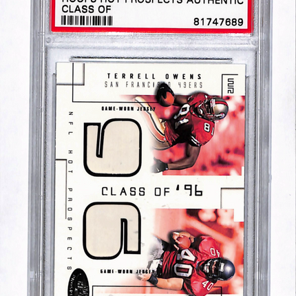 2002 Corporate Archives Hoops Prospects Terrell Owens Mike Alstott Jersey PSA A