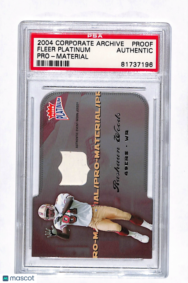 2004 Corporate Archives 2004 Fleer Platinum Rashaun Woods Proof Jersey PSA A