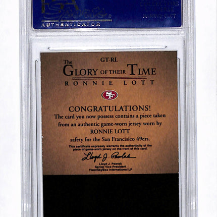 2004 Greats The Glory of Their Time Ronnie Lott Corporate Archive Proof jersey