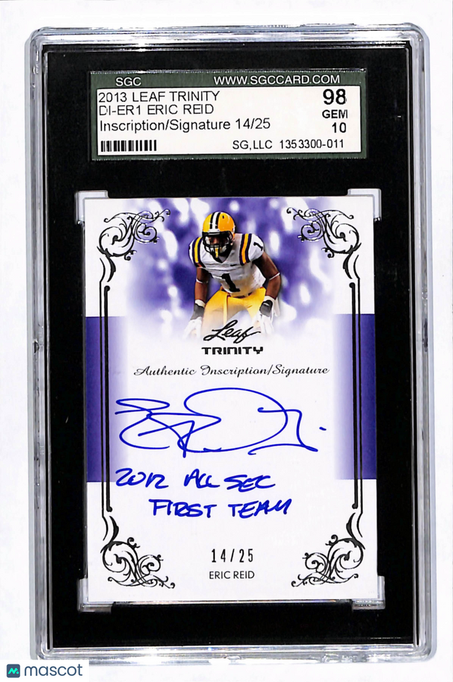 2013 Leaf Trinity Eric Reid #DI-ER1 Inscription Auto /25 SGC 10