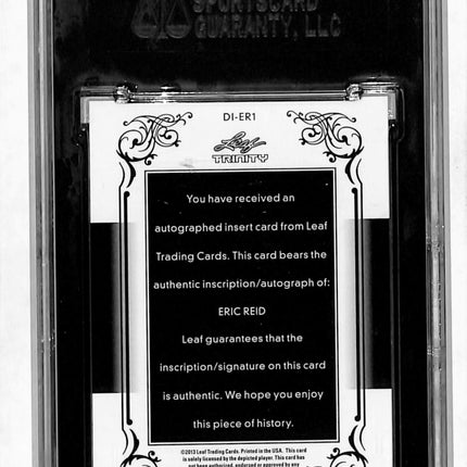 2013 Leaf Trinity Eric Reid #DI-ER1 Inscription Auto /25 SGC 10