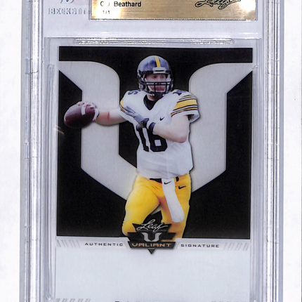 2017 Leaf Valiant Draft C.J. Beathard Clear Black 1/1 Pre-production Proof
