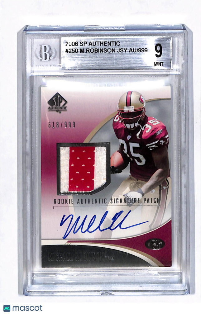 2006 Upper Deck SP Authentic Michael Robinson #250 Patch Auto /999 BGS 9