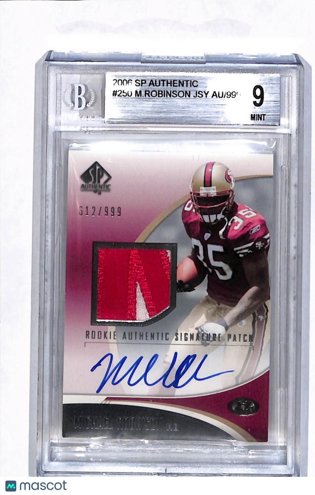 2006 Upper Deck SP Authentic Michael Robinson #250 Patch auto /999 BGS 9