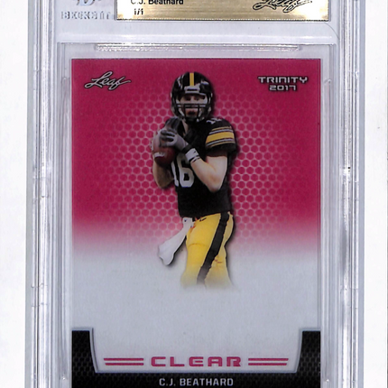 2017 Leaf Trinity Clear C.J. Beathard Red Pre-Production Proof