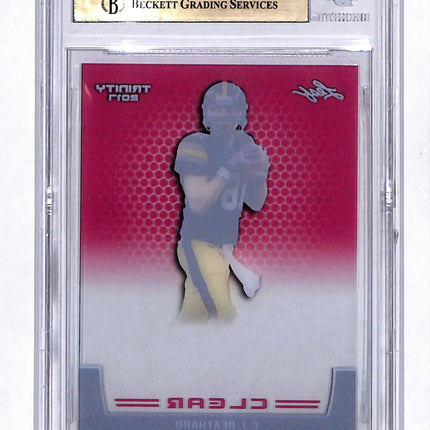2017 Leaf Trinity Clear C.J. Beathard Red Pre-Production Proof
