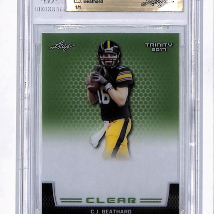 2017 Leaf Trinity Clear C.J. Beathard Green 1/1 Pre-Production Proof